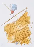 Claes Oldenburg, Shuttlecock on a High Wire, 1995, Farblithografie auf Somerset