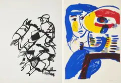 Heimrad Prem, Konvolut von 2 Serigrafien, a) Figur