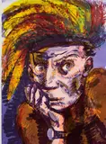 Rainer Fetting, Self as Rembrand - as Indian, 1998, Farblithografie auf Velin