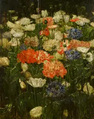 Friedrich Stahl, Mohnblumenfeld, Öl auf Holz