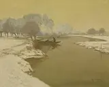 Max Clarenbach, Flusslandschaft im Winter
