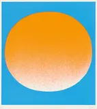 Rupprecht Geiger, Orange auf blau, 1967, Farbserigrafie auf leichtem Karton
