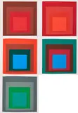 Josef Albers im Landesmuseum Münster by Josef Albers, 1977, 9 Farbserigrafien auf festem Velin, eingebunden in Ausstellungskatalog, sold Jun 2021