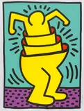 Keith Haring, Ohne Titel (Cup Man), 1989, Farbserigrafie auf Karton