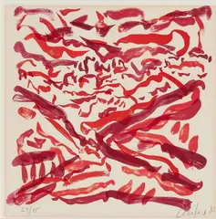 Wintersonne im Engadin by Günther Uecker, 1982, Farblithografie auf Velin, sold May 2021