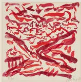 Günther Uecker, Wintersonne im Engadin, 1982, Farblithografie auf Velin