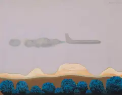 Peter Janssen, "Flugzeug", 1972, Öl auf Leinwand