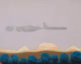 Peter Janssen, "Flugzeug", 1972, Öl auf Leinwand