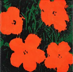 Andy Warhol, Flowers (Red), Farbserigrafie auf Leinwand