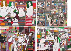 Dorothy Iannone, Konvolut von 4 Farbserigrafien, a) The white Goddess