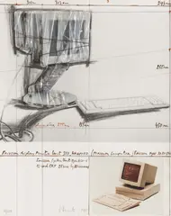 Christo, Wrapped Computer, 1985, Lithografie und Collage auf Velin
