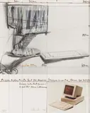 Christo, Wrapped Computer, 1985, Lithografie und Collage auf Velin