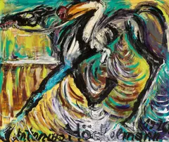 Antonius Hoeckelmann, Ohne Titel (Jockey), 1990, Öl auf Leinwand