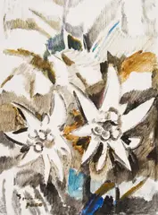 Siegward Sprotte, Edelweiss (Diptychon), 2000, Tempera auf Karton