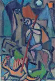 Eduard Bargheer, St. Georg und der Drache, 1959/60, Öl auf Leinwand