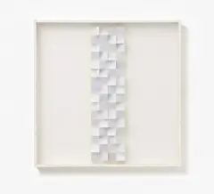 Klaus Staudt, Mit gelber Begrenzung, 1980, Polystyrol und Plexiglas auf Holz