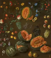 Florentiner Schule, Repertoire von Früchten und Blumen, Öl auf Leinwand