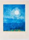 Max Ernst, Ein Mond ist guter Dinge, 1970, Farbserigrafie auf leichtem Karton