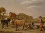 Jan Victors, Viehtrieb in Holland, Öl auf Holz