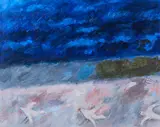 Hans Laabs, Strandvögel, 1992, Acryl auf Holz