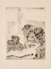 Yali VII (Gewitter) by Max Pechstein, 1923, Radierung auf dünnem Papier, sold Sep 2021