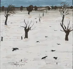 Kurt Mühlenhaupt, "Zwischen Gatow u. Kladow", 1977, Acryl auf Spanplatte