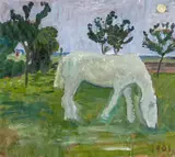 Paula Modersohn-Becker, Weidender Schimmel im Mondlicht
