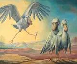 Roland Mertens, Die Vertreibung aus dem Paradies, 2018, Öl auf Leinwand