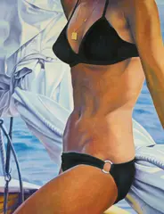 "Tina" by Fritz Köthe, 1969, Tempera und Öl auf Leinwand, sold Jun 2021