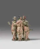 Markus Lüpertz, Drei Grazien, 2000, Bronze, farbig bemalt