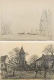 Max Clarenbach, 2 Zeichnungen: "Astenberg" und "Wittlaer - Düsseldorf"