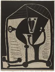 Figure by Pablo Picasso, 1948, Lithografie auf Arches (Wasserzeichen), sold Jun 2021