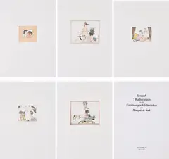 Janosch, 7 Radierungen zu den Erzählungen und Schwänken des Marquis de Sade, 1980, Jeweils Farbradierung auf Velin