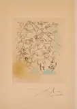 Chevaux bleus by Salvador Dalí, 1966, Farbradierung auf Arches FRANCE (Wasserzeichen), sold Oct 2021
