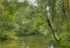 César de Cock, Waldinneres, Öl auf Leinwand