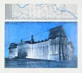 <br /><br />Wrapped Reichstag (Project for Berlin) Platz der Republik, Reichstag by Christo, 1994, Farboffset auf leichtem Karton, sold Jun 2019