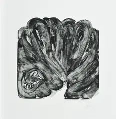Simple consumer by Tony Cragg, 1996, Lithografie auf BFK RIVES FRANCE (Wasserzeichen), sold Aug 2019