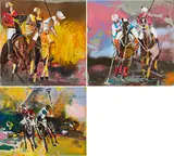 Andrea Damp, Polo / Polospiel, 2007, Jeweils: Acryl auf Leinwand