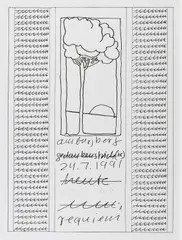 Am Burgberg Requiem by Hanne Darboven, 1992, Serigrafie auf Velin, sold Jun 2019