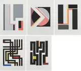 Walter Dexel, Walter Dexel, 1965-1970, fünf Serigrafien und 1 Prägedruck, 1972, Serie von fünf Farbserigrafien auf BFK RIVES FRANCE (Wasserzeichen)