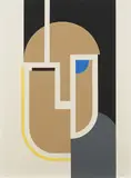 Walter Dexel, Krieger im Lederhelm, 1971, Farbserigrafie auf Velin