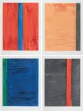 Günther Förg, Leaves, 1999, Serie von vier Farbradierungen auf Zerkall