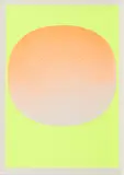 Rupprecht Geiger, Variation Runde Farbe V / orange auf gelb, 1968, Farbserigrafie auf Karton