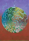 Horst Gläsker, Kleine Chaos V1, 1997, Farbmonotypie auf Aquarellkarton