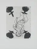 Georg Baselitz, Ohne Titel (Vier Rosen), 1999, Aquatintaradierung auf BFK RIVES (Wasserzeichen)