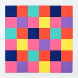 Richard Paul Lohse, Kontrastierende Farbgruppen, 1982, Farbserigrafie auf Velin