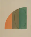 Robert Mangold, Curved Plane / Figure III, 1995, Farbholzschnitt auf Japan