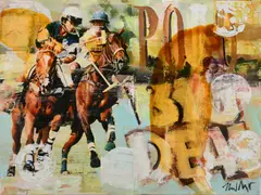 Heiner Meyer, Polo VIII, 2006, Mit Öl überarbeitete Fotografie auf Leinwand montiert