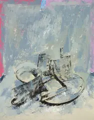 Willy Meyer-Osburg, Ohne Titel (Stillleben), 1989, Öl auf Leinwand