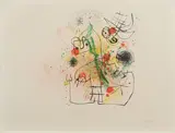 Femme et oiseau dans le tourmente by Joan Miró, 1967, Farblithografie auf Arches, sold Jan 2020